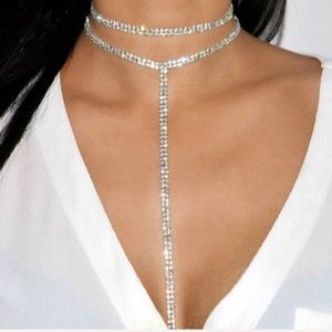 BEST SELLER!LAST!Rhinestone double layered choker